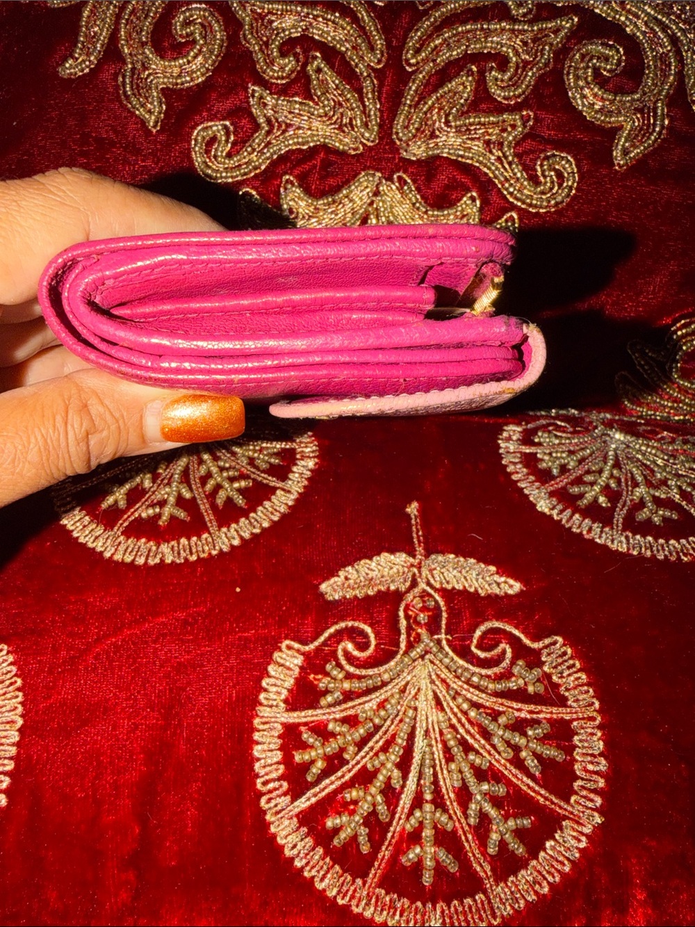 Miu Miu Bicolor Leather Compact Wallet two-tone Rosa and Peonia colorway. EUC - Picture 3 of 9
